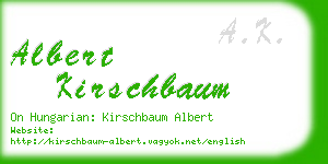 albert kirschbaum business card